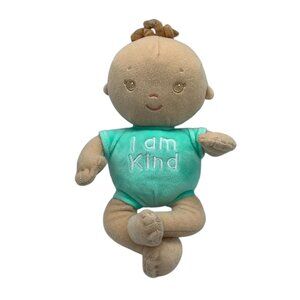 Kids For Culture Plush Doll 10” I Am Kind Baby Brown Hair Aqua Outfit